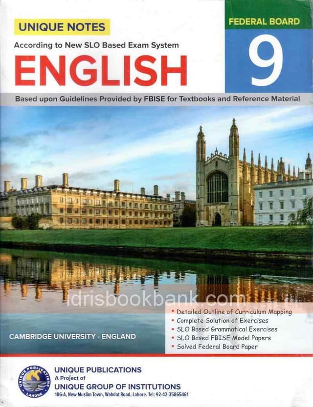 UNIQUE NOTES ENGLISH 9 FB