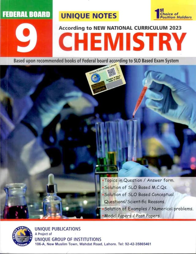 UNIQUE NOTES CHEMISTRY 9 FB