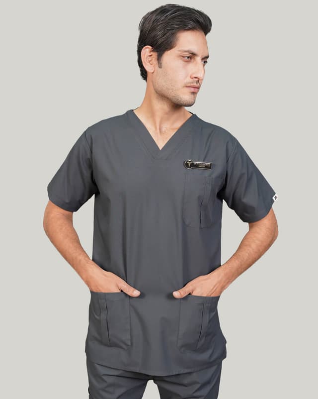 MEDFIT PRIME SCRUBS UNISEX CHARCOAL GREY LARGE NO V4027
